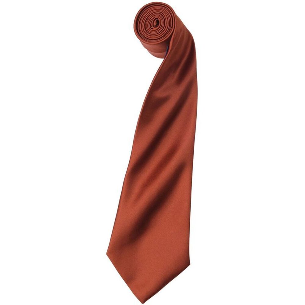 Premier Unisex Adult Colours Satin Tie / Chestnut